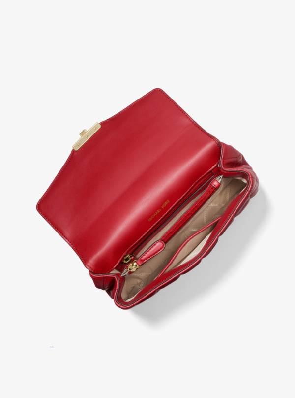 Damske Taška Cez Rameno Michael Kors SoHo Large Quilted Leather Svetlo Červené - Kabelky Michael Kors Nejlevnejsi | DIRCB-7965